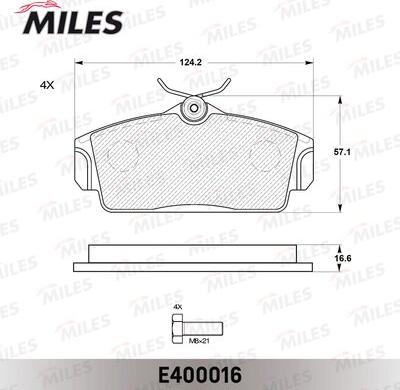 Miles E400016 - Brake Pad Set, disc brake autospares.lv