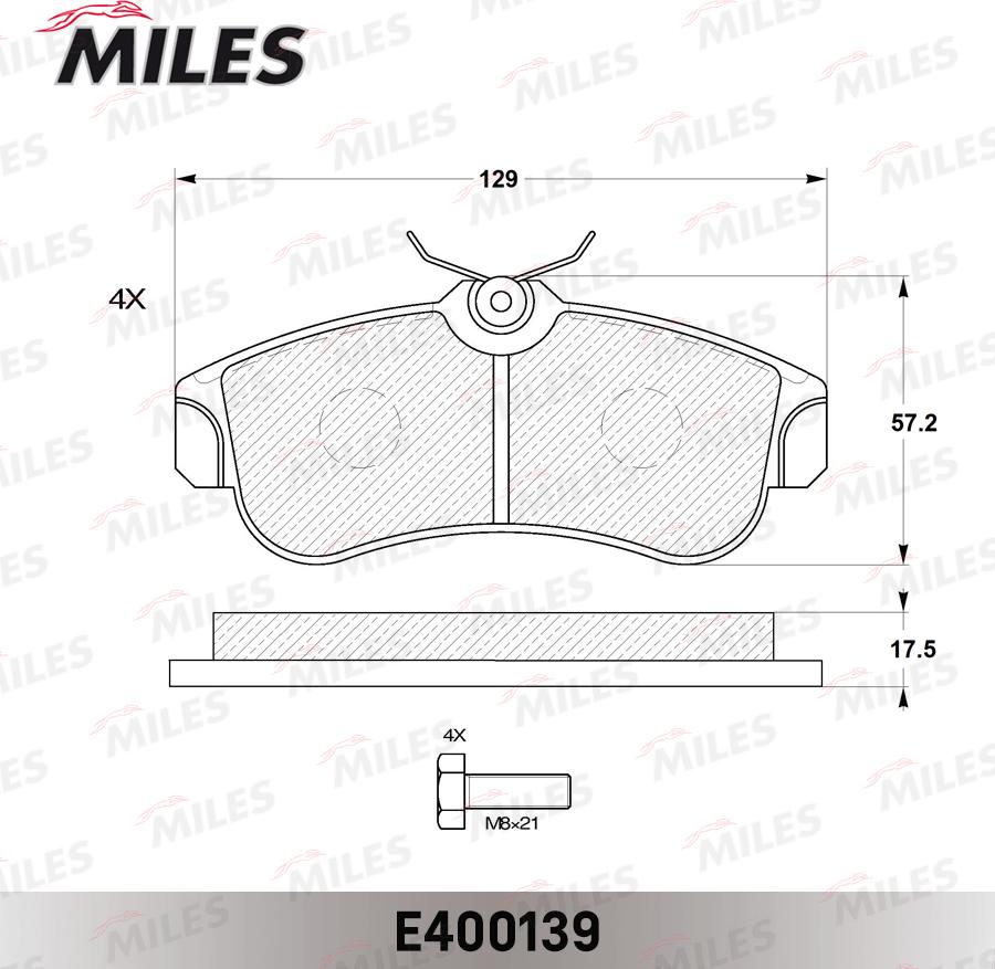 Miles E400139 - Brake Pad Set, disc brake autospares.lv