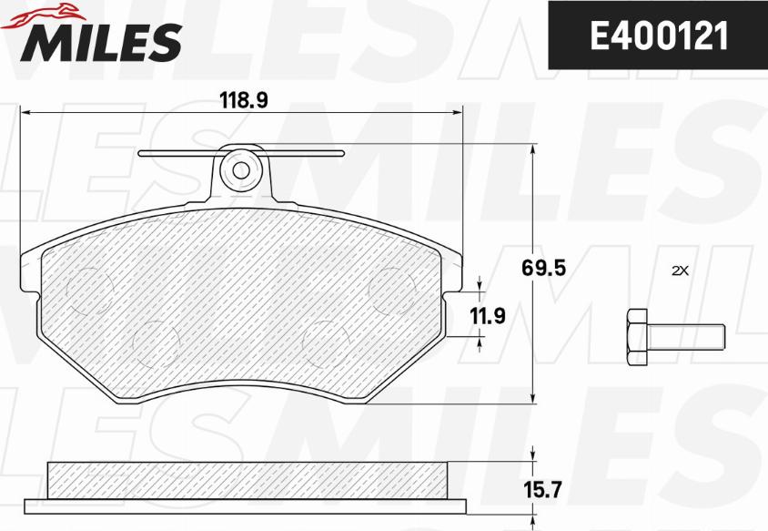 Miles E400121 - Brake Pad Set, disc brake autospares.lv
