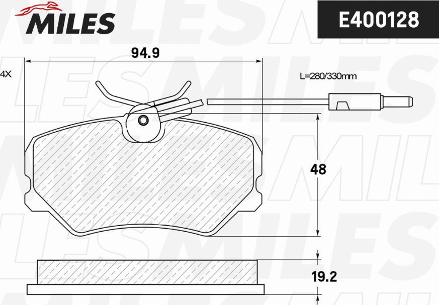 Miles E400128 - Brake Pad Set, disc brake autospares.lv