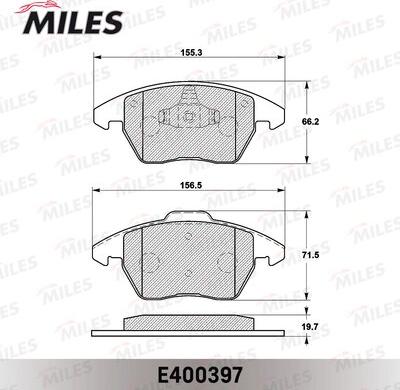 Miles E400397 - Brake Pad Set, disc brake autospares.lv