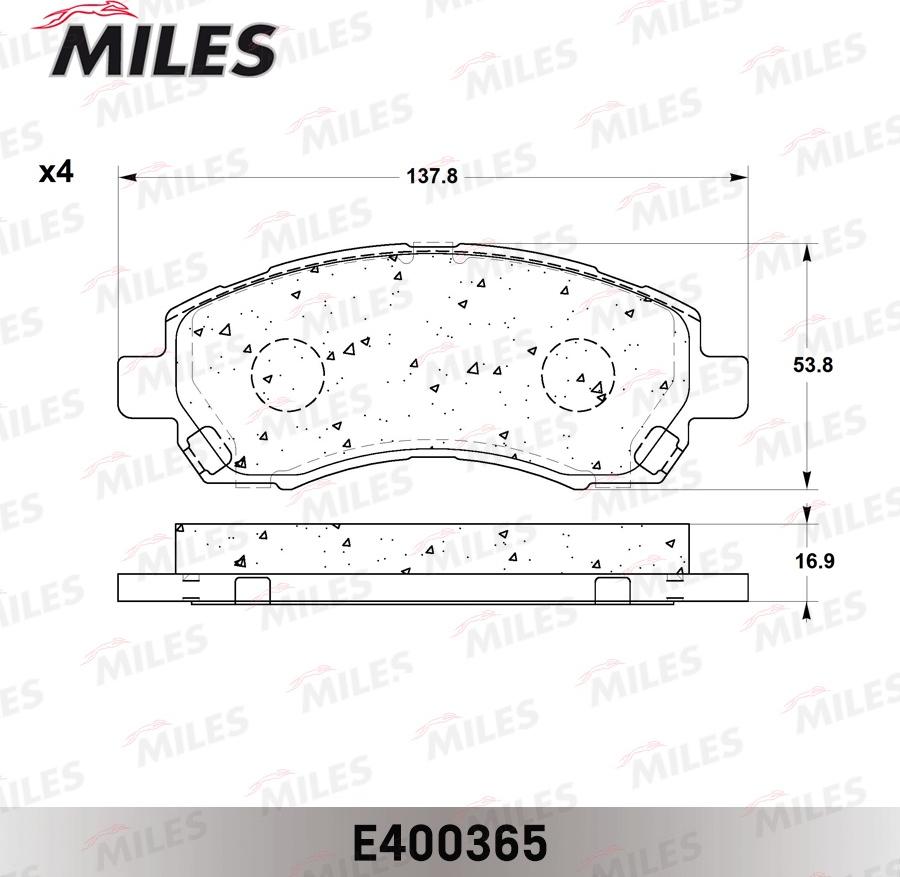 Miles E400365 - Brake Pad Set, disc brake autospares.lv