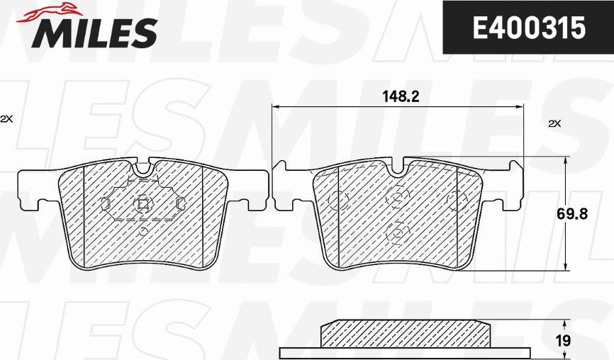 Miles E400315 - Brake Pad Set, disc brake autospares.lv