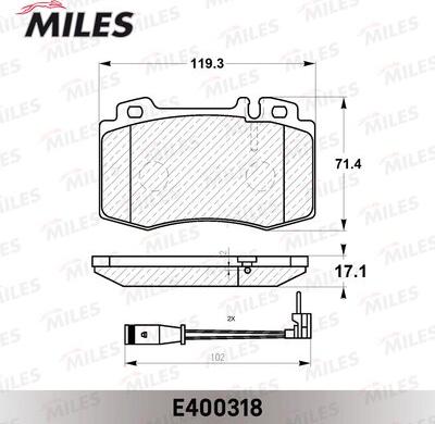 Miles E400318 - Brake Pad Set, disc brake autospares.lv