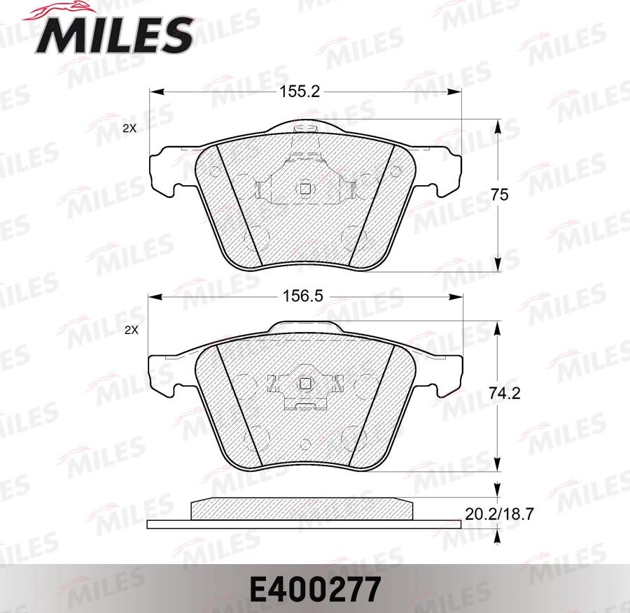 Miles E400277 - Brake Pad Set, disc brake autospares.lv