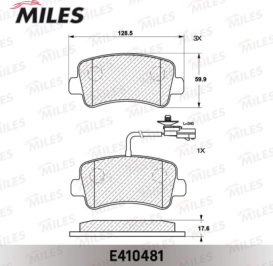 Miles E410481 - Brake Pad Set, disc brake autospares.lv