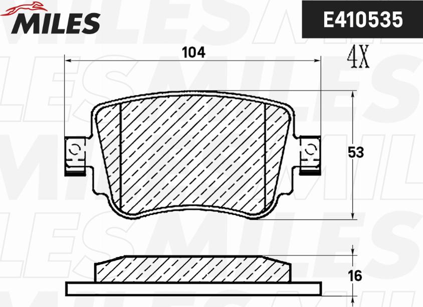 Miles E410535 - Brake Pad Set, disc brake autospares.lv