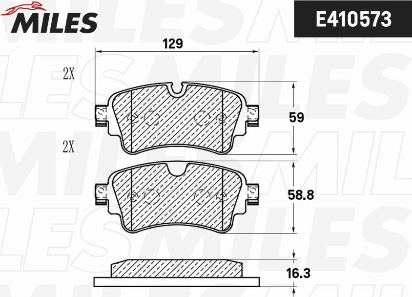 Miles E410573 - Brake Pad Set, disc brake autospares.lv