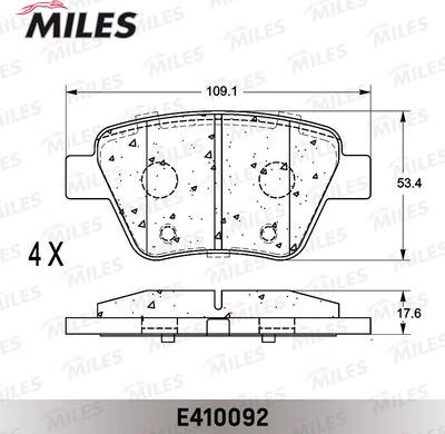 Miles E410092 - Brake Pad Set, disc brake autospares.lv