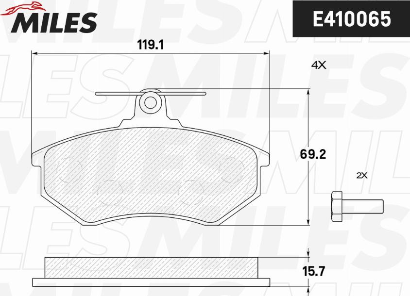 Miles E410065 - Brake Pad Set, disc brake autospares.lv