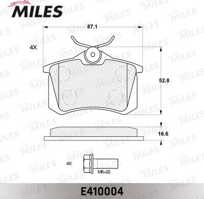 Miles E410004 - Brake Pad Set, disc brake autospares.lv