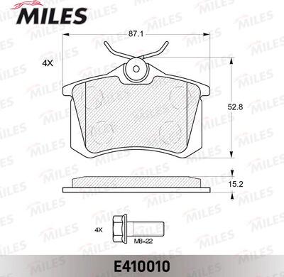 Miles E410010 - Brake Pad Set, disc brake autospares.lv