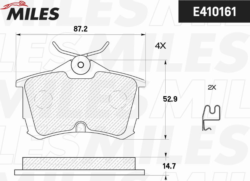 Miles E410161 - Brake Pad Set, disc brake autospares.lv