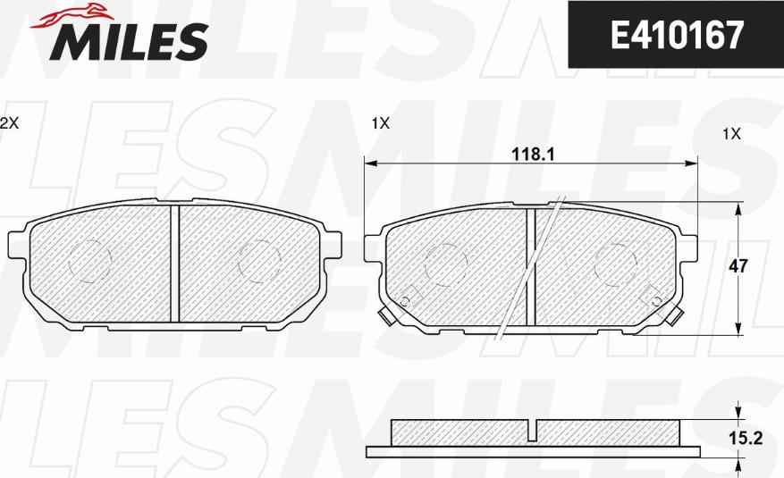 Miles E410167 - Brake Pad Set, disc brake autospares.lv