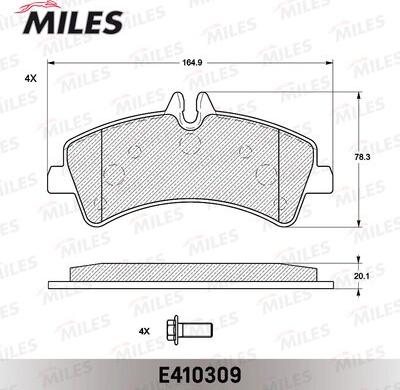 Miles E410309 - Brake Pad Set, disc brake autospares.lv