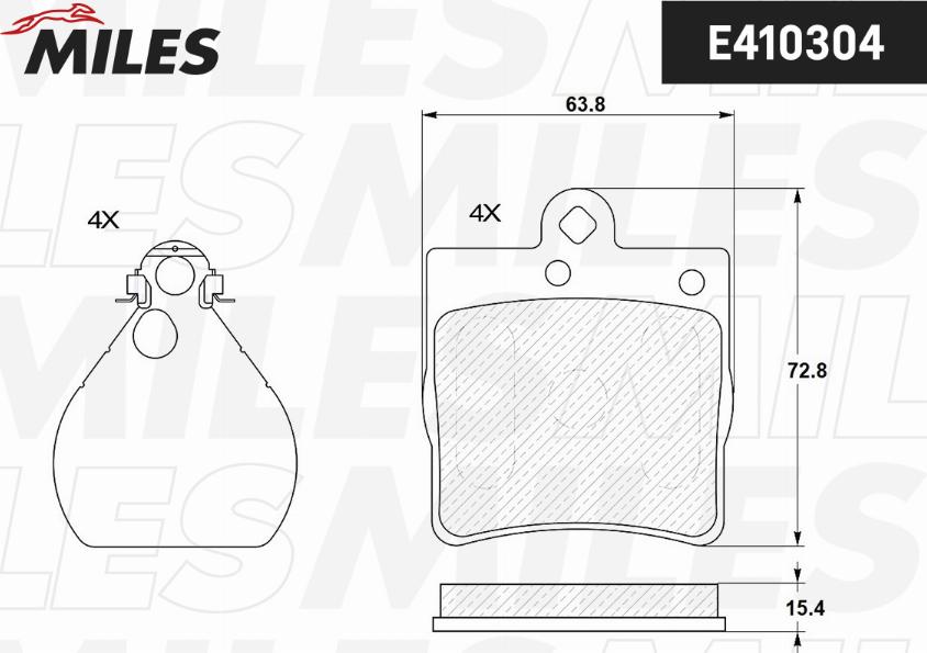 Miles E410304 - Brake Pad Set, disc brake autospares.lv