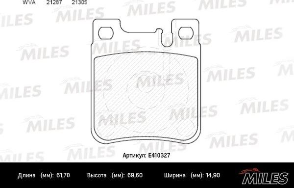 Miles E410327 - Brake Pad Set, disc brake autospares.lv