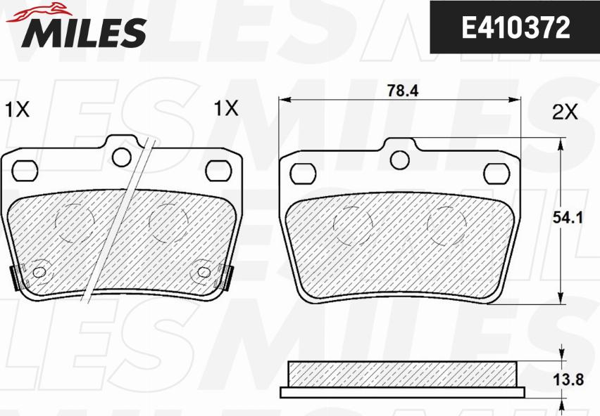 Miles E410372 - Brake Pad Set, disc brake autospares.lv