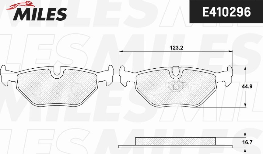 Miles E410296 - Brake Pad Set, disc brake autospares.lv