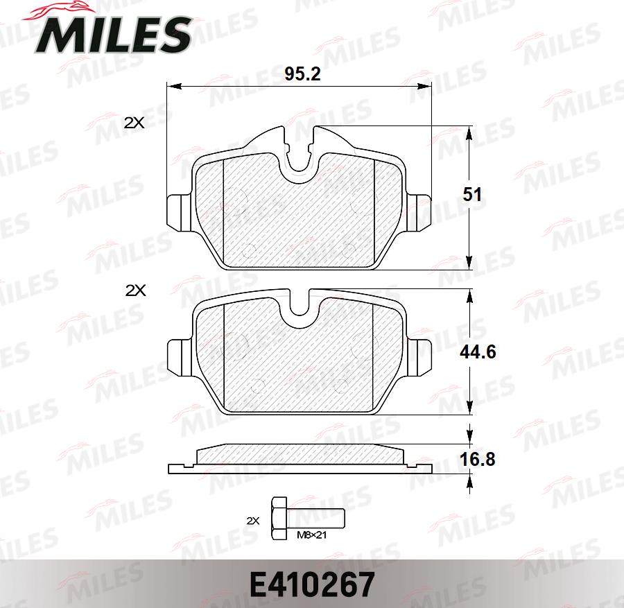 Miles E410267 - Brake Pad Set, disc brake autospares.lv