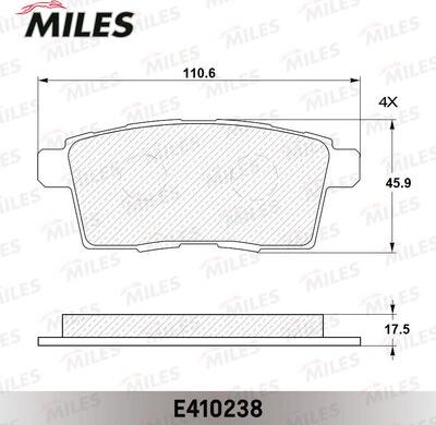 Miles E410238 - Brake Pad Set, disc brake autospares.lv