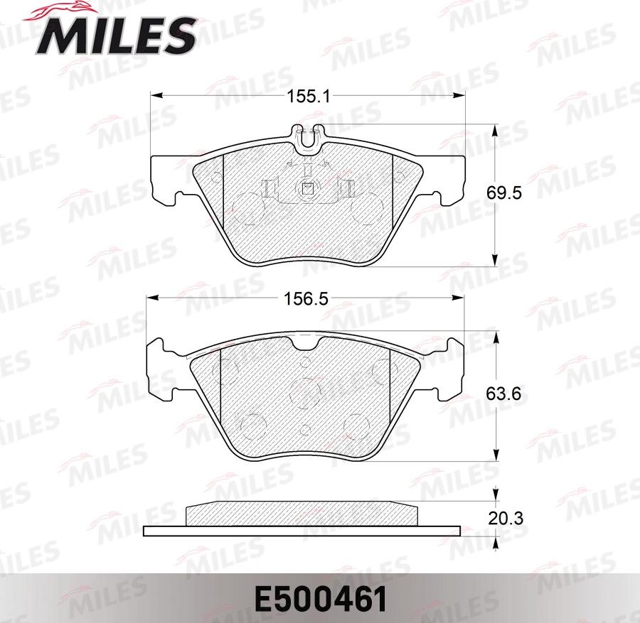 Miles E500461 - Brake Pad Set, disc brake autospares.lv