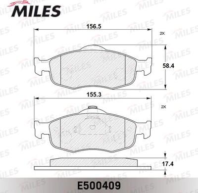 Miles E500409 - Brake Pad Set, disc brake autospares.lv