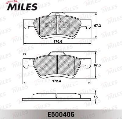 Miles E500406 - Brake Pad Set, disc brake autospares.lv