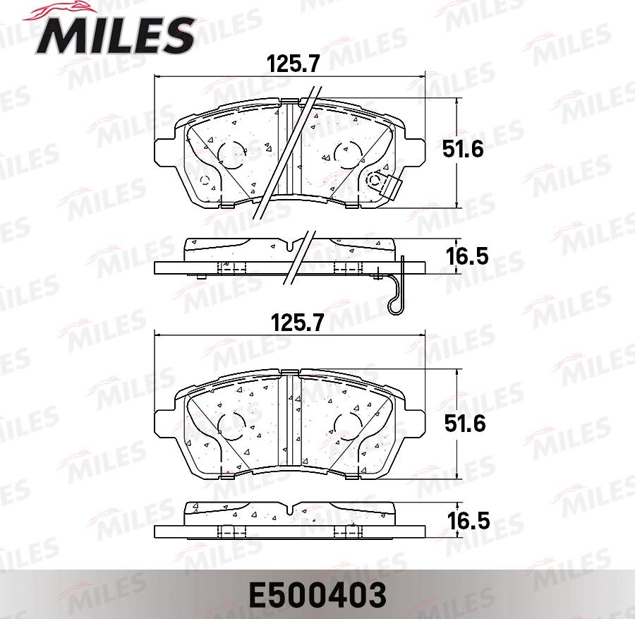 Miles E500403 - Brake Pad Set, disc brake autospares.lv