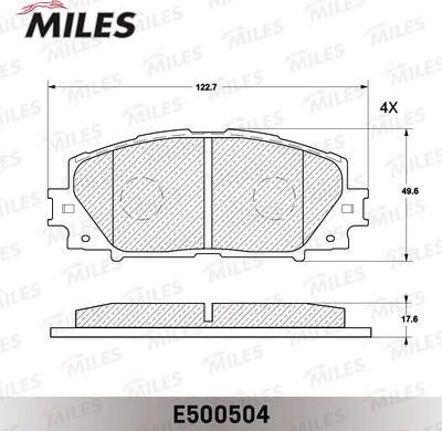 Miles E500504 - Brake Pad Set, disc brake autospares.lv