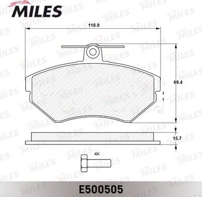 Miles E500505 - Brake Pad Set, disc brake autospares.lv