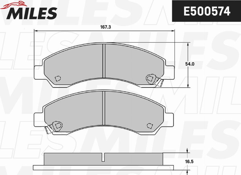 Miles E500574 - Brake Pad Set, disc brake autospares.lv