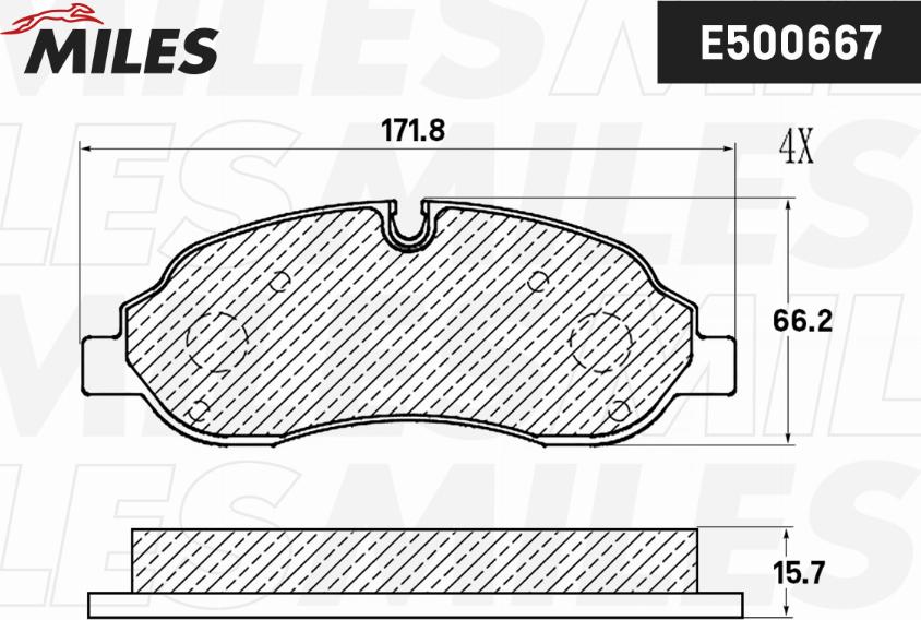 Miles E500667 - Brake Pad Set, disc brake autospares.lv