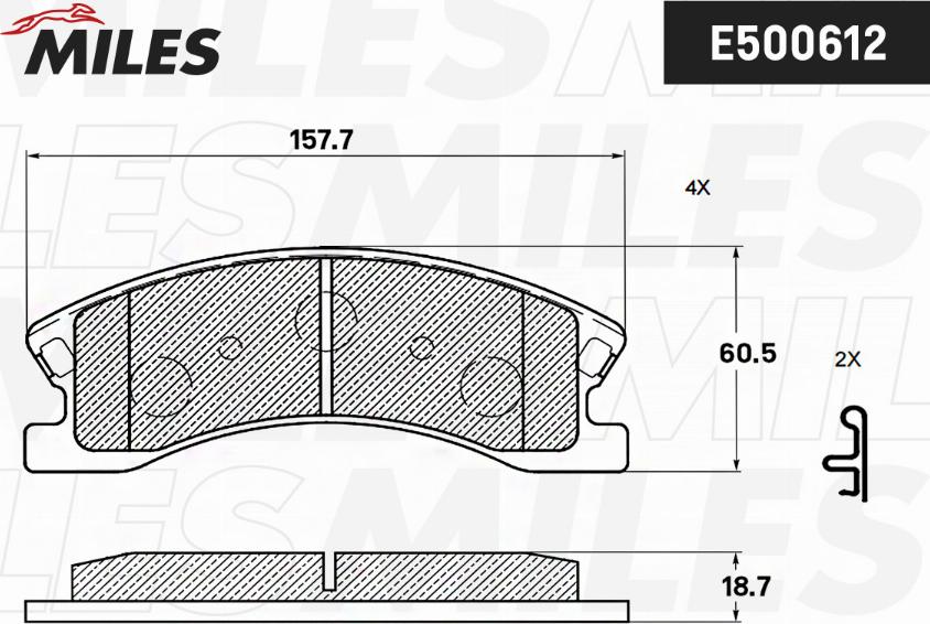 Miles E500612 - Brake Pad Set, disc brake autospares.lv
