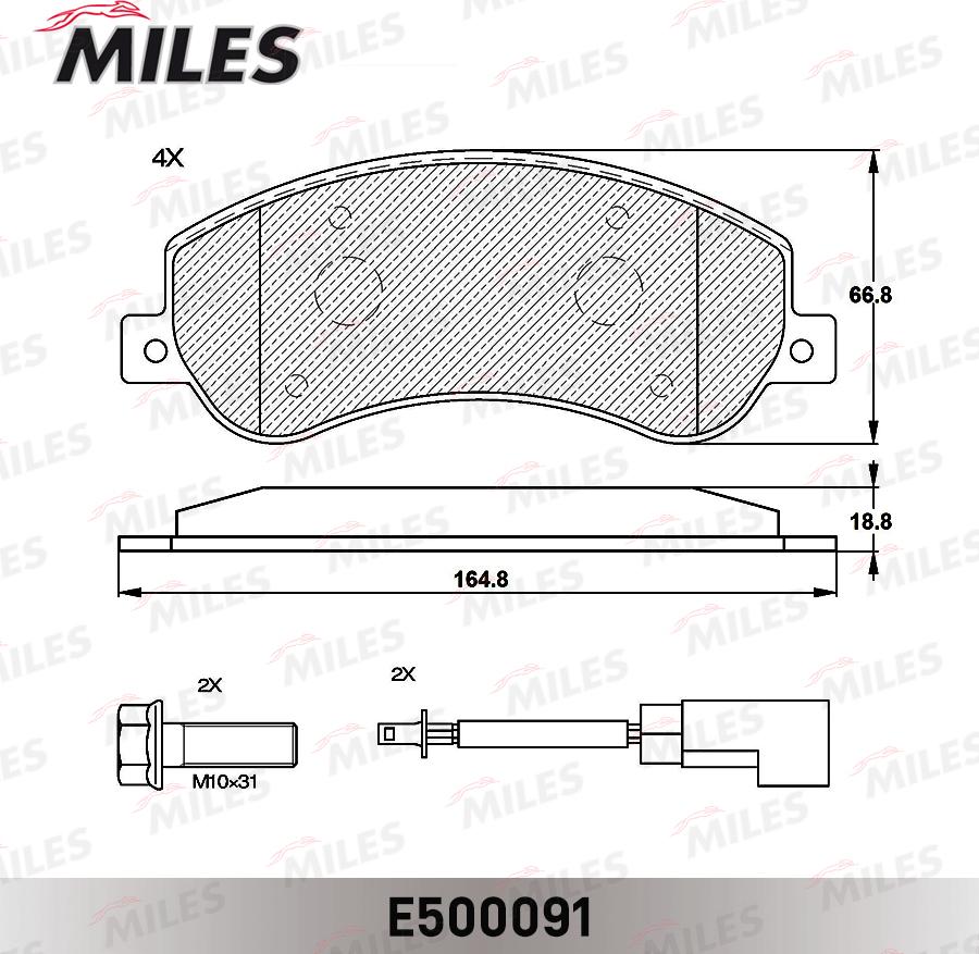 Miles E500091 - Brake Pad Set, disc brake autospares.lv