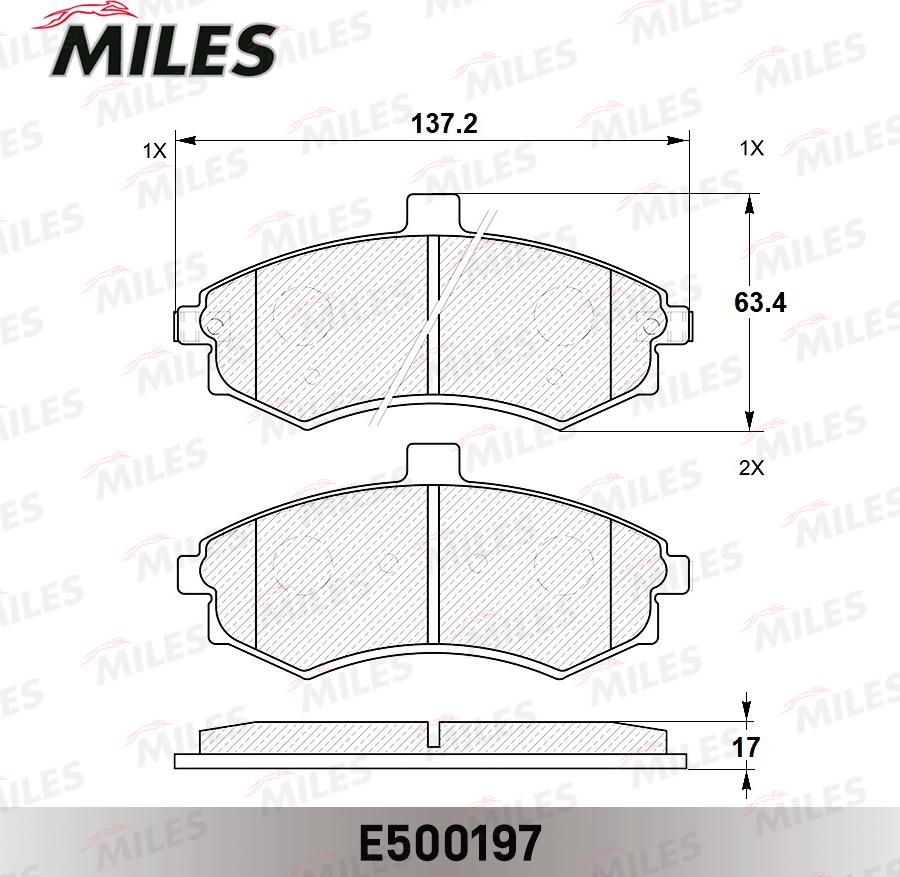 Miles E500197 - Brake Pad Set, disc brake autospares.lv