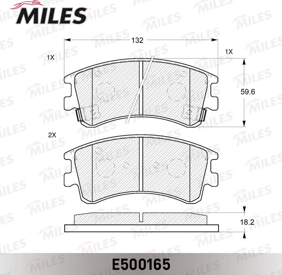 Miles E500165 - Brake Pad Set, disc brake autospares.lv