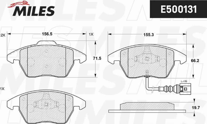 Miles E500131 - Brake Pad Set, disc brake autospares.lv