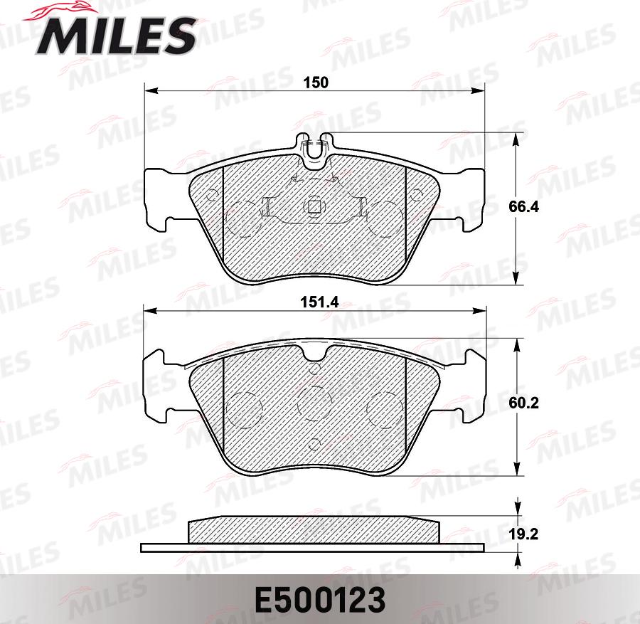 Miles E500123 - Brake Pad Set, disc brake autospares.lv