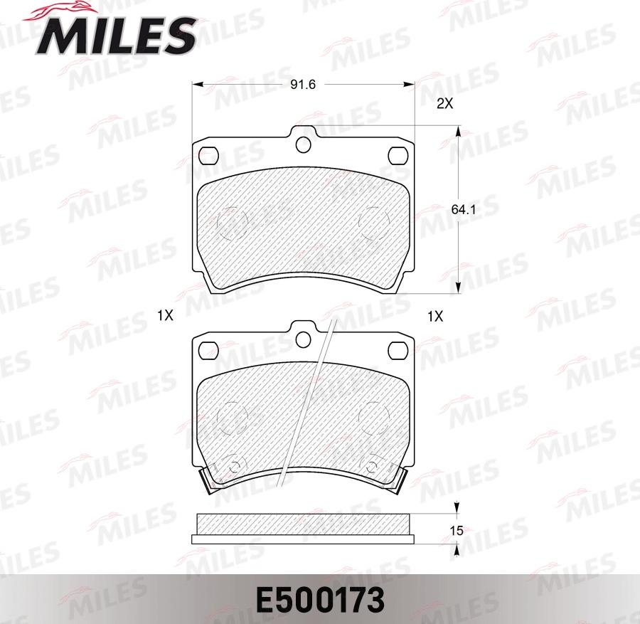 Miles E500173 - Brake Pad Set, disc brake autospares.lv