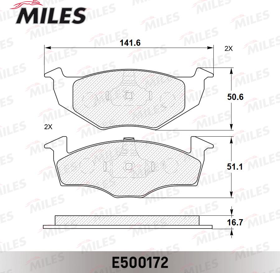 Miles E500172 - Brake Pad Set, disc brake autospares.lv