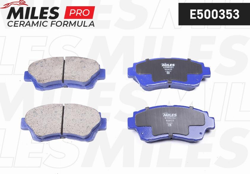 Miles E500353 - Brake Pad Set, disc brake autospares.lv