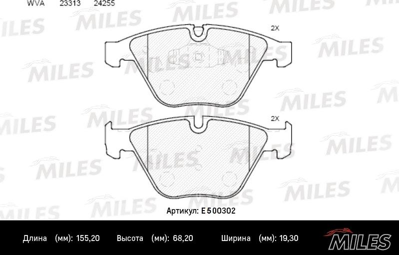 Miles E500302 - Brake Pad Set, disc brake autospares.lv