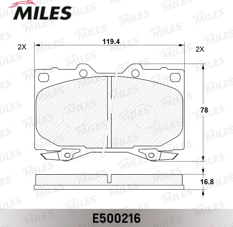 Miles E500216 - Brake Pad Set, disc brake autospares.lv