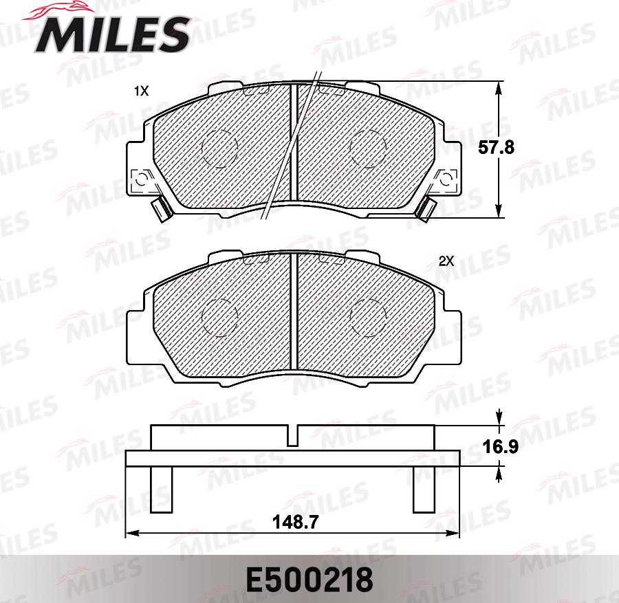 Miles E500218 - Brake Pad Set, disc brake autospares.lv