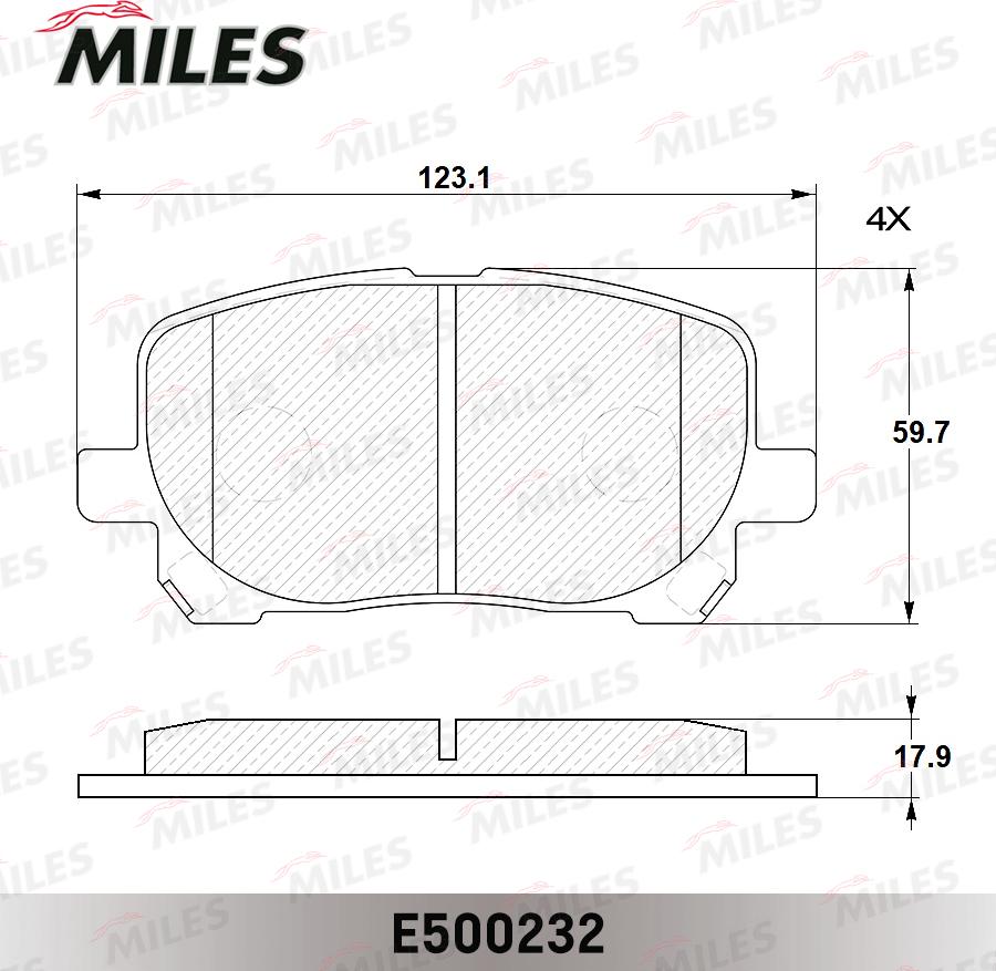 Miles E500232 - Brake Pad Set, disc brake autospares.lv