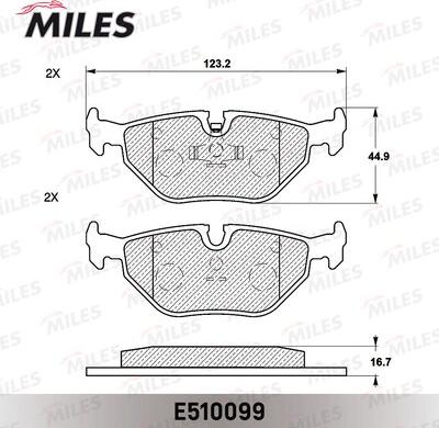 Miles E510099 - Brake Pad Set, disc brake autospares.lv