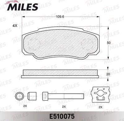 Miles E510075 - Brake Pad Set, disc brake autospares.lv