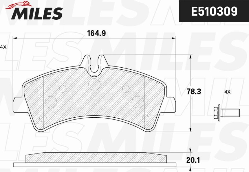 Miles E510309 - Brake Pad Set, disc brake autospares.lv