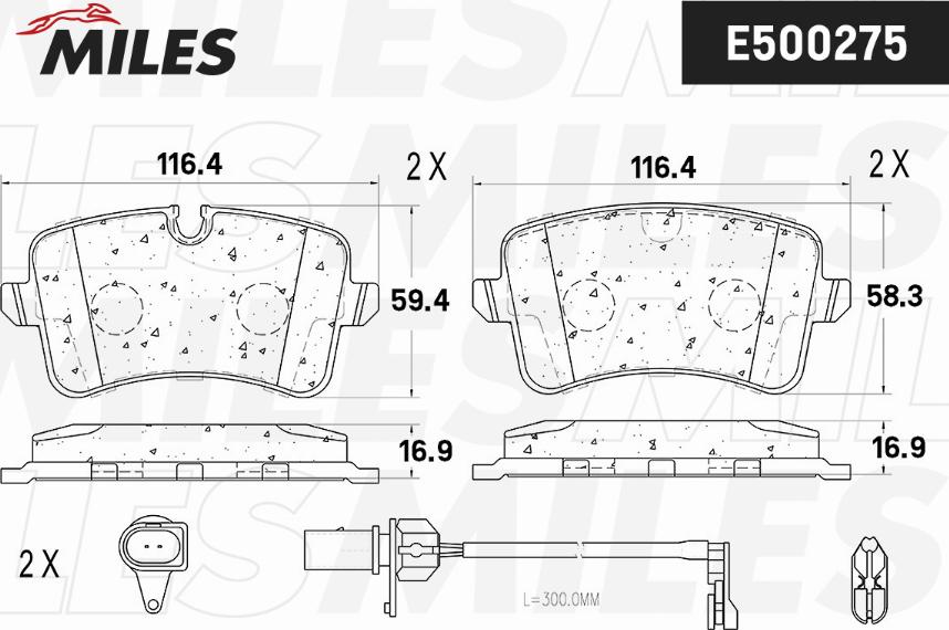 Miles E510379 - Brake Pad Set, disc brake autospares.lv